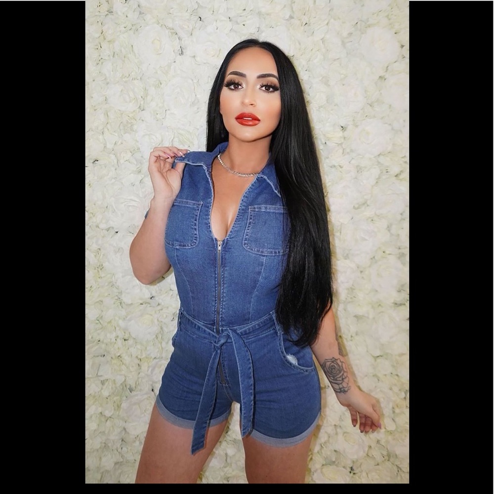 Fashion Nova Denim Romper